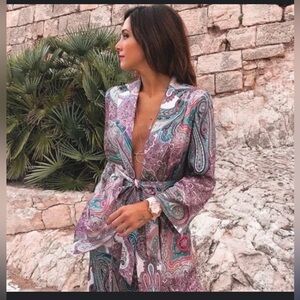 Zara Paisley Kimono Dress